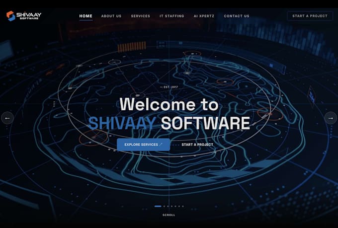 develop a modern, immersive full stack website with next gen UI
